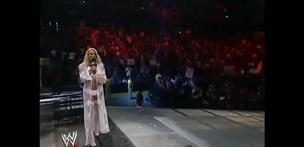  Trish Stratus walking out in white lingerie